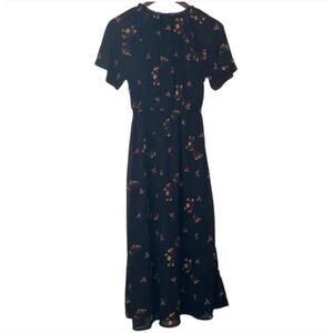MADEWELL Floral V-Neck Dolman Sleeve Midi Dress